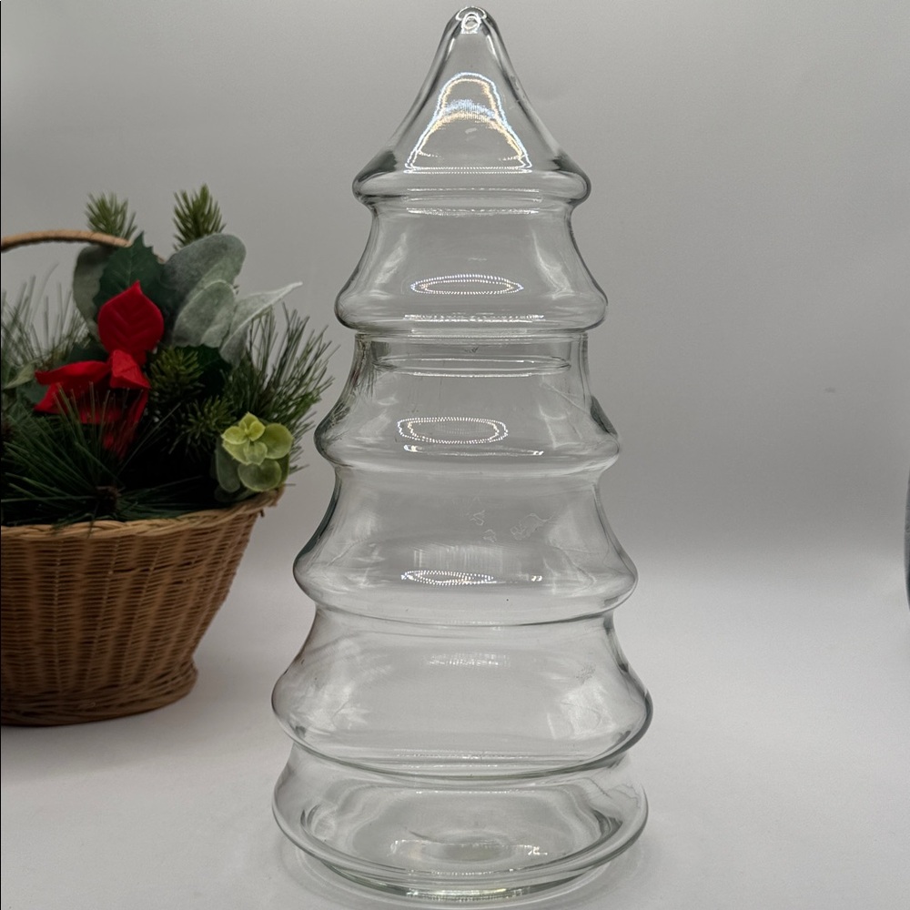Vintage Glass Christmas Tree canister jug